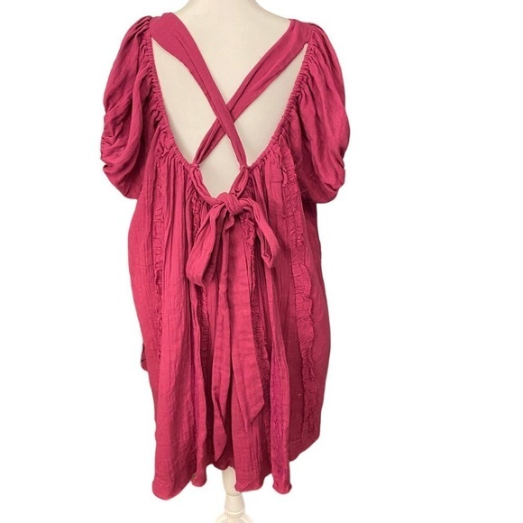 NWT Free People Angele Mini Dress S OB1310143 Dragonfruit Punch Pink SZ M - Picture 4 of 11